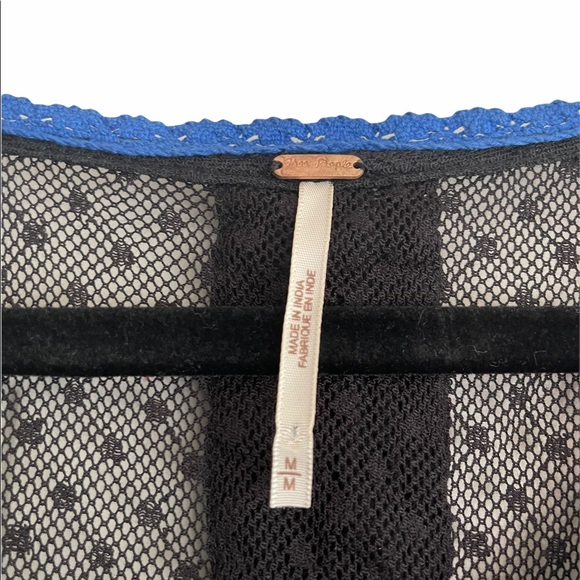 Free People See Through, peasant top Black M - Picture 3 of 3